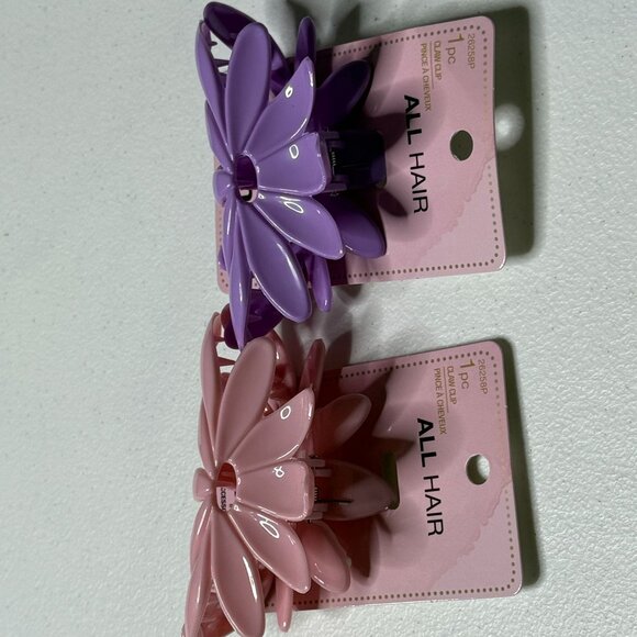 Scunci Flower Claw Clips 2 Pack Purple Pink Large Hair Claw Pastel Spring Gift - Picture 7 of 7